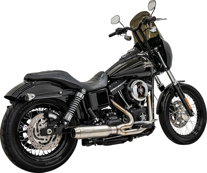 BASSANI XHAUST 2-into-1 Ripper Exhaust System with Super Bike Muffler - Stainless Steel - Dyna '06-'17 -1D7SS - PartsOutlet.com.au