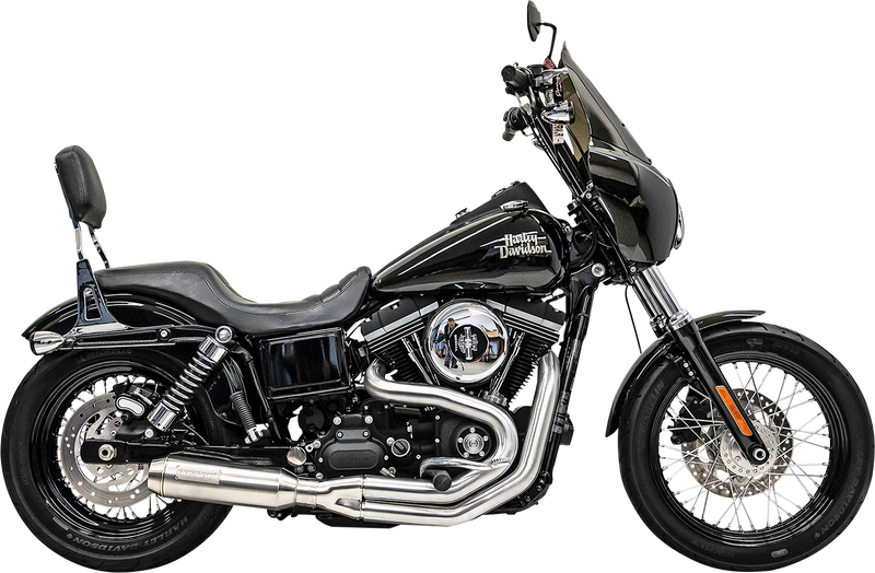 BASSANI XHAUST 2-into-1 Road Rage III Exhaust System with Super Bike Muffler - Stainless Steel - '91-'17 FXD - 1D4SS - PartsOutlet.com.au
