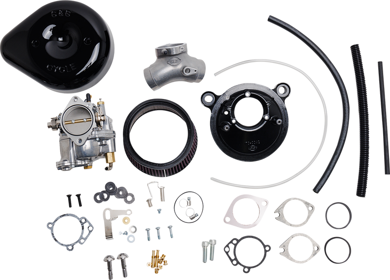 S&S CYCLE Super E Carburetor and Stealth Air Cleaner Kit, with Black Teardrop for 1984-1999 Big Twins 110-0146 - PartsOutlet.com.au