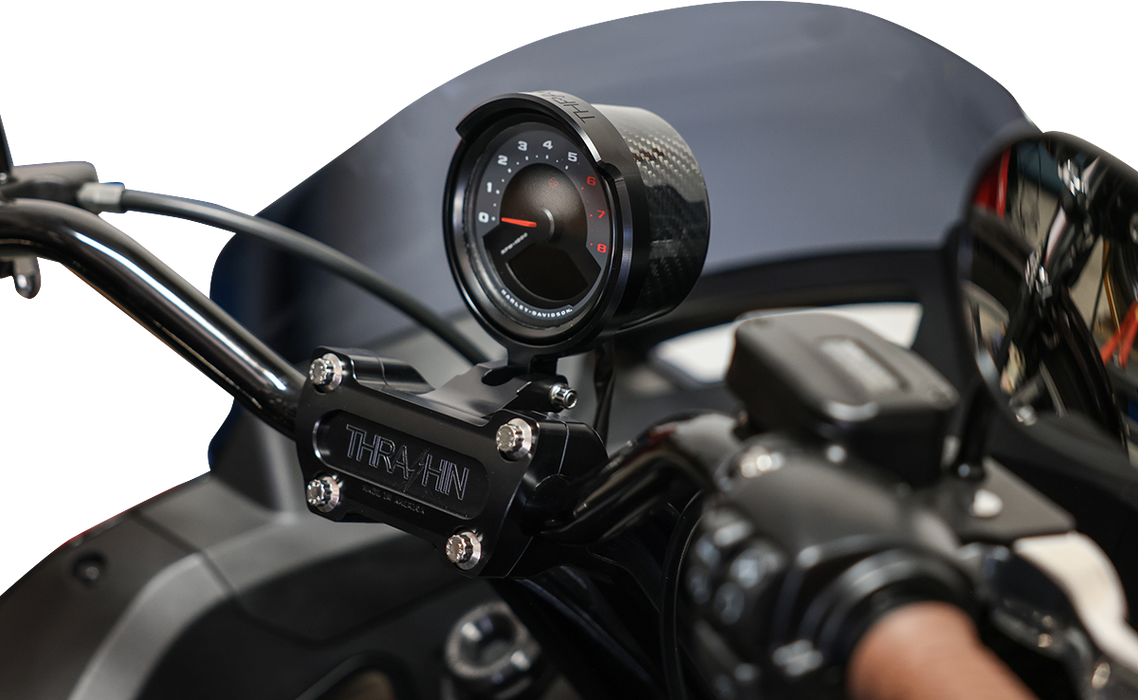 THRASHIN SUPPLY CO. Gauge Relocation Kit - Black - Softail 2022-2023 - TSC-2710-1