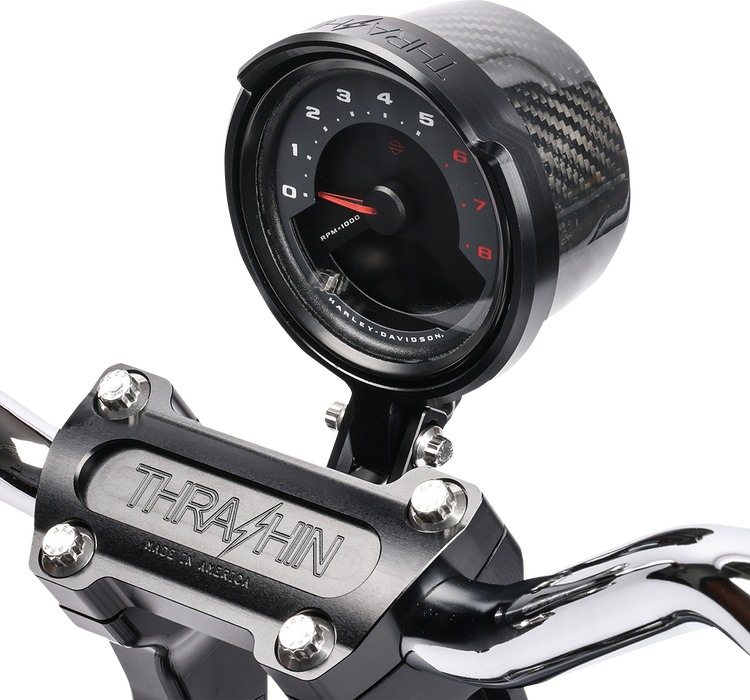 THRASHIN SUPPLY CO. Gauge Relocation Kit - Black - Softail 2022-2023 - TSC-2710-1