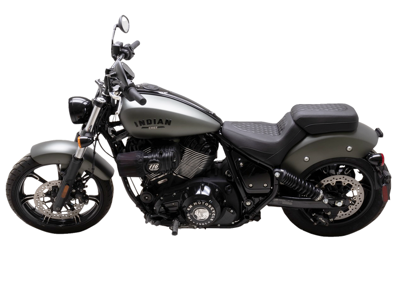 MUSTANG Squareback Seat - Solo - Black - Diamond Stitch - Indian Chief '22-'23 - 88201 - PartsOutlet.com.au