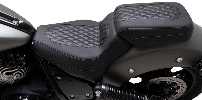 MUSTANG Squareback Seat - Solo - Black - Diamond Stitch - Indian Chief '22-'23 - 88201 - PartsOutlet.com.au