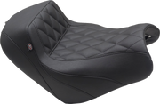 MUSTANG Squareback/Fastback Solo Seat - Black - Diamond Stitch - Kawasaki Vulcan S 650 '15-'24 - 76430 - PartsOutlet.com.au