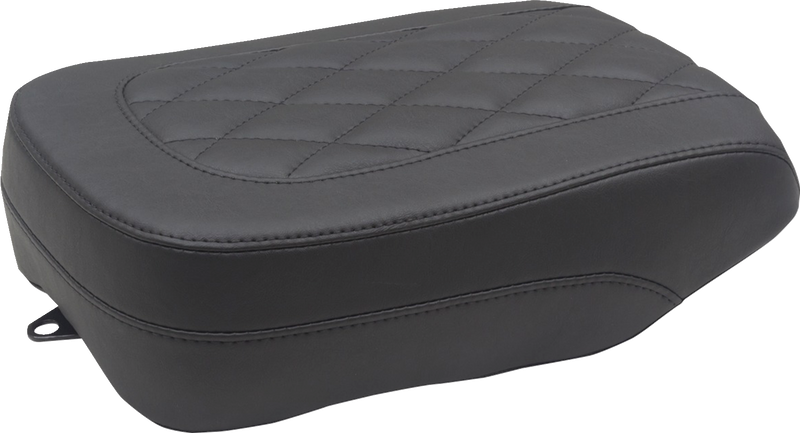 MUSTANG Squareback Seat - Passenger - Black - Diamond Stitch - Kawasaki Vulcan S '15-'24 - 76431 - PartsOutlet.com.au