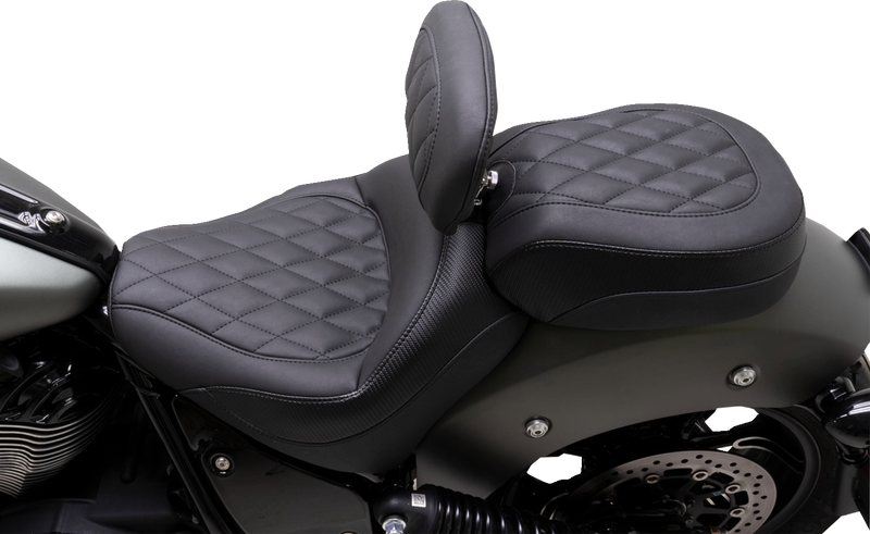 MUSTANG Recessed Passenger Seat - Black - Diamond Stitch - Chief '22-'23 - 89741 - PartsOutlet.com.au