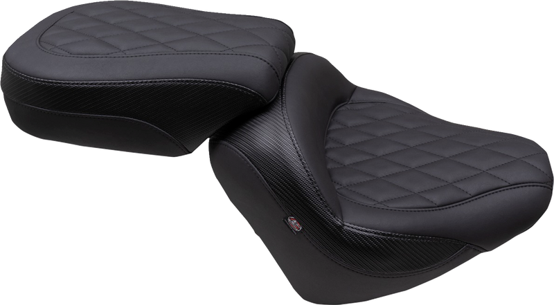 MUSTANG Solo Touring Seat - w/o Driver Backrest - Diamond Stitch - Indian Chief '22-'23 - 88203 - PartsOutlet.com.au