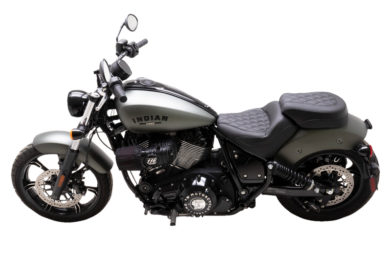 MUSTANG Solo Touring Seat - Passenger - Diamond Stich - Indian Chief '22-'23 - 88204 - PartsOutlet.com.au