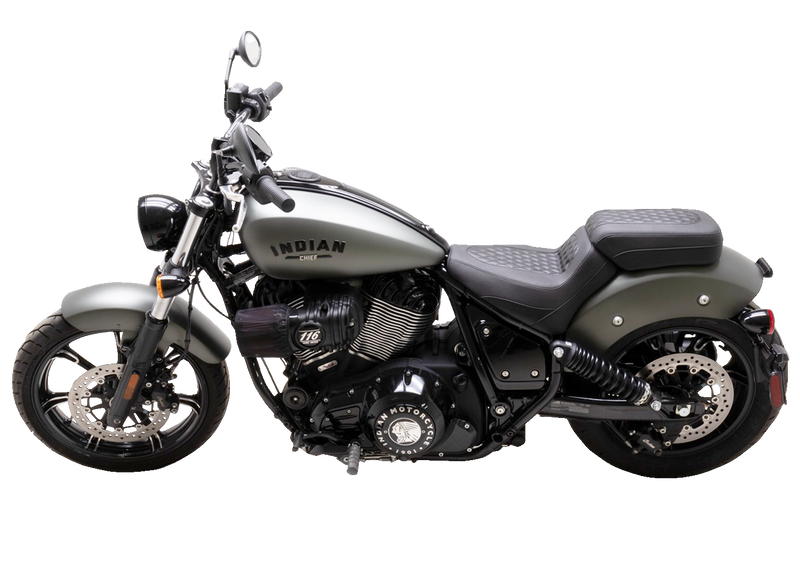 MUSTANG Squareback Seat - Passenger - Black - Diamond Stitch - Indian Chief '22-'23 - 88202 - PartsOutlet.com.au