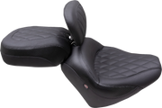 MUSTANG Solo Touring Seat - w/ Driver Backrest - Diamond Stitch - Indian Chief '22-'23 - 89740 - PartsOutlet.com.au