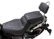 MUSTANG Squareback Sissy Bar Pad - Black - Diamond Stitch - Indian Chief '22-'23 - 88206 - PartsOutlet.com.au