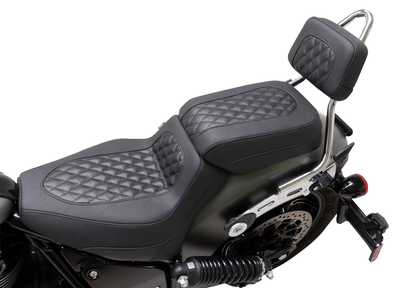 MUSTANG Squareback Sissy Bar Pad - Black - Diamond Stitch - Indian Chief '22-'23 - 88206 - PartsOutlet.com.au