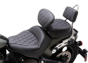 MUSTANG Touring Sissy Bar Pad - Standard - Black - Diamond Stitch - Chief '22-'23 - 88205 - PartsOutlet.com.au