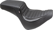 MUSTANG Squareback Seat - Black - Tuck-n-Roll - Fat Bob '18-'23 - 76005 - PartsOutlet.com.au
