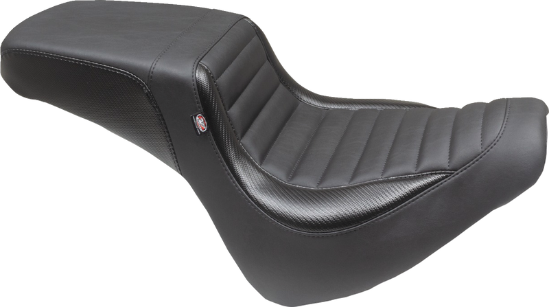 MUSTANG Squareback Seat - Black - Tuck-n-Roll - Fat Bob '18-'23 - 76005 - PartsOutlet.com.au