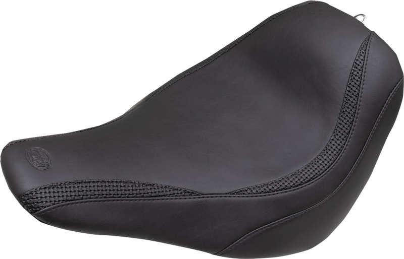 MUSTANG Runaround Seat - Solo - Black - Basketweave - Low Rider / Sport Glide FLSB/FXLR '18-'23 - 83070 - PartsOutlet.com.au