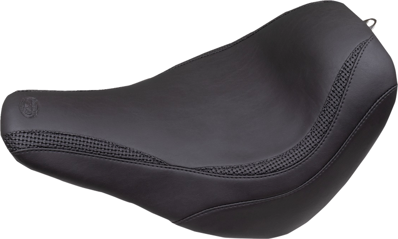MUSTANG Runaround Seat - Solo - Black - Basketweave - Low Rider / Sport Glide FLSB/FXLR '18-'23 - 83070 - PartsOutlet.com.au