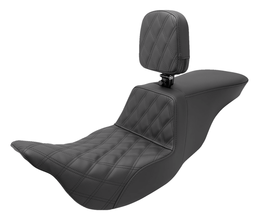 SADDLEMEN Tour Step Up Seat - Rider Backrest - Rider Lattice Stitch - FL '08-'23 - 808-07B-192BR - PartsOutlet.com.au