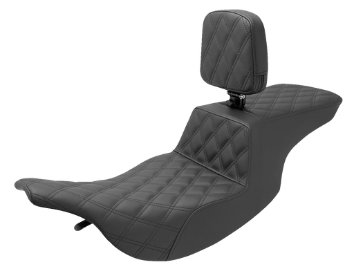 SADDLEMEN Tour Step Up Seat - Rider Backrest - Full Lattice Stitch - FL '97-'07 - 897-07-195BR - PartsOutlet.com.au