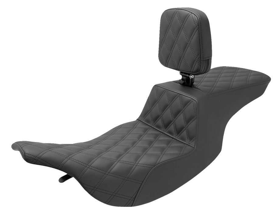 SADDLEMEN Tour Step Up Seat - Rider Backrest - Full Lattice Stitch - FL '97-'07 - 897-07-195BR - PartsOutlet.com.au