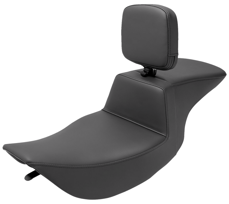 SADDLEMEN Tour Step Up Seat - Rider Backrest - Plain - FLHR/FLHX '97-'07 - 897-06-194BR - PartsOutlet.com.au