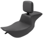 SADDLEMEN Tour Step Up Seat - Rider Backrest - Plain - FLHR/FLHX '97-'07 - 897-06-194BR - PartsOutlet.com.au