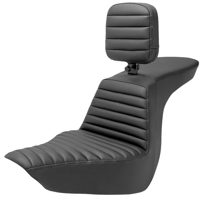 SADDLEMEN Tour Step Up Seat - Rider Backrest - Tuck-n-Roll - 18+ Low Rider / Sport Glide - 818-29-191BR - PartsOutlet.com.au