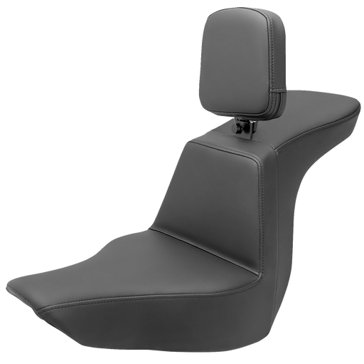 SADDLEMEN Tour Step Up Seat - Rider Backrest - Plain - 18+ Low Rider / Sport Glide - 818-29-194BR - PartsOutlet.com.au