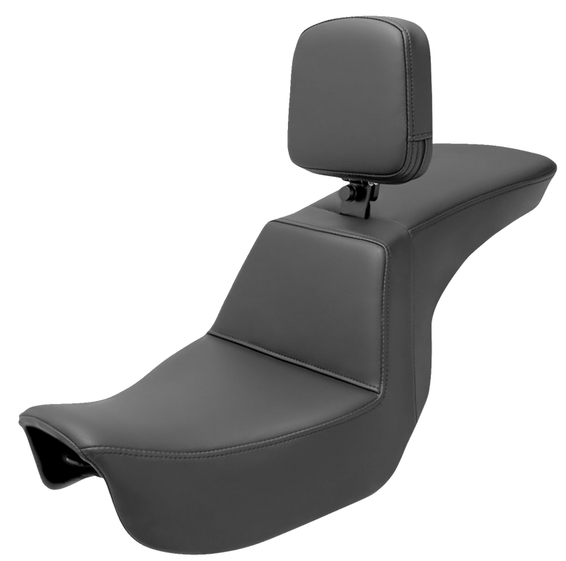 SADDLEMEN Tour Step Up Seat - Rider Backrest - Plain - Dyna '06-'17 - 806-04-194BR - PartsOutlet.com.au
