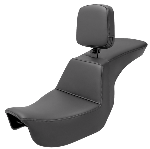 SADDLEMEN Tour Step Up Seat - Rider Backrest - Plain - Dyna '06-'17 - 806-04-194BR - PartsOutlet.com.au