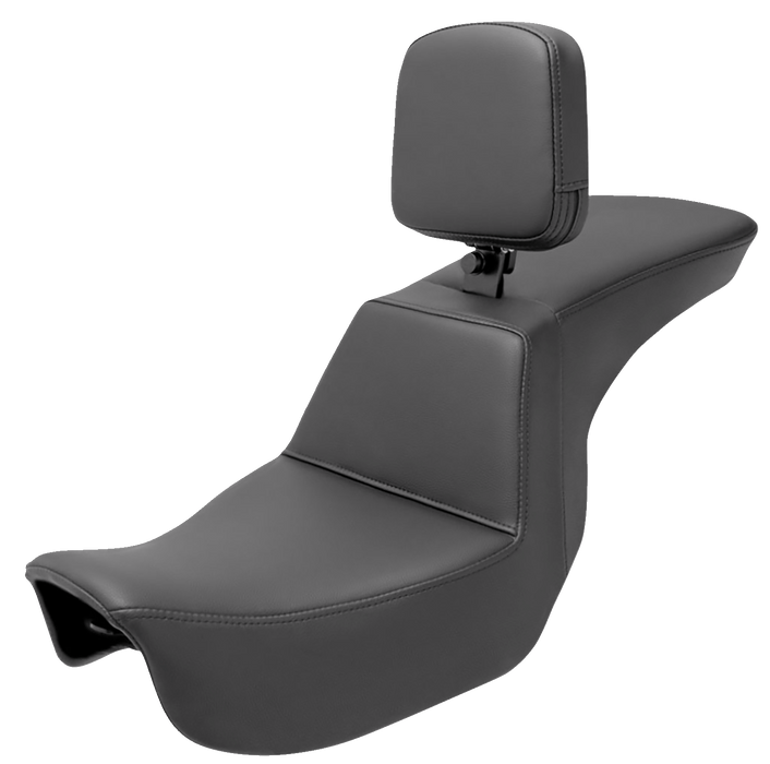 SADDLEMEN Tour Step Up Seat - Rider Backrest - Plain - Dyna '06-'17 - 806-04-194BR