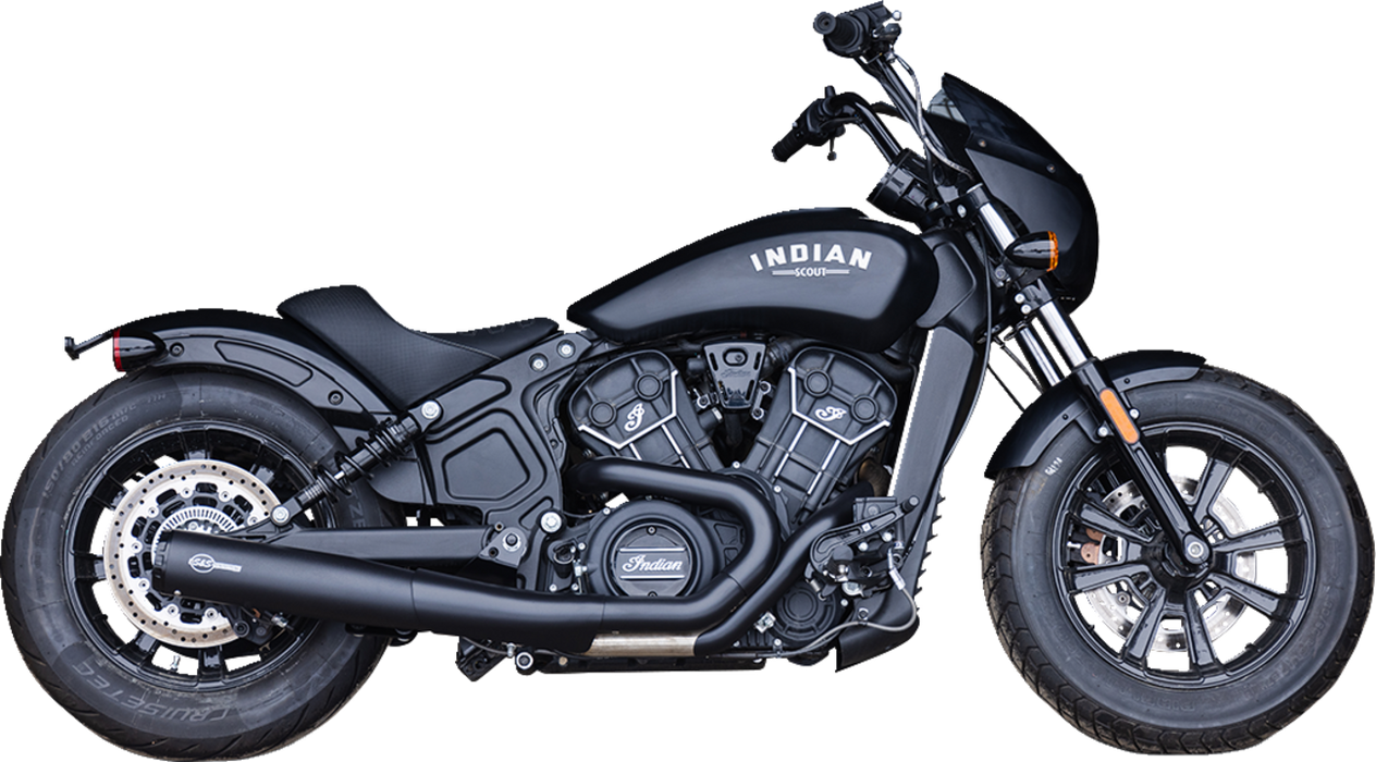 S&S CYCLE 2:1 Black Grand National Exhaust system for Indian Scout 4111-266 - PartsOutlet.com.au