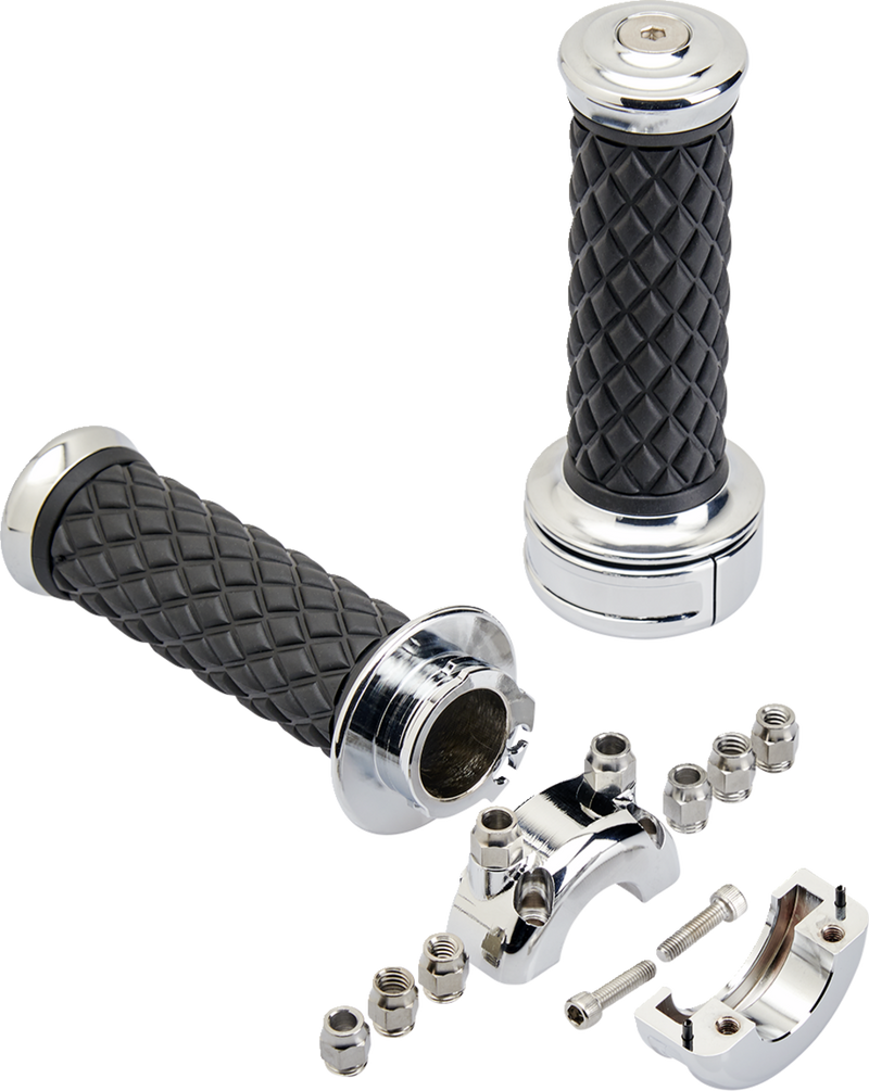 BILTWELL Grips - Alumicore - CSTEM - Chrome 6606-105-01 - PartsOutlet.com.au