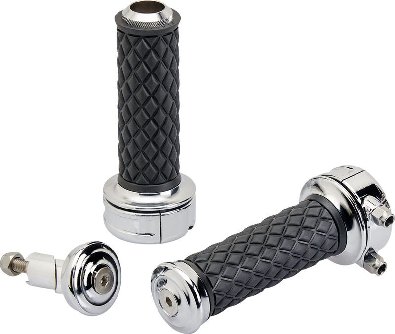 BILTWELL Grips - Alumicore - CSTEM - Chrome 6606-105-01 - PartsOutlet.com.au