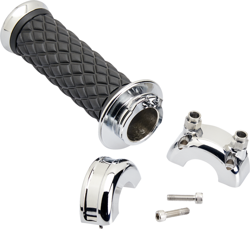 BILTWELL Grips - Alumicore - CSTEM - Chrome 6606-105-01 - PartsOutlet.com.au