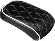 LE PERA Bare Bones Pillion Pad With White Stitching & White Piping. Fits Softail 2008-2017 With 150 OEM Rear Tyre - LXE-007PDMWTP - PartsOutlet.com.au