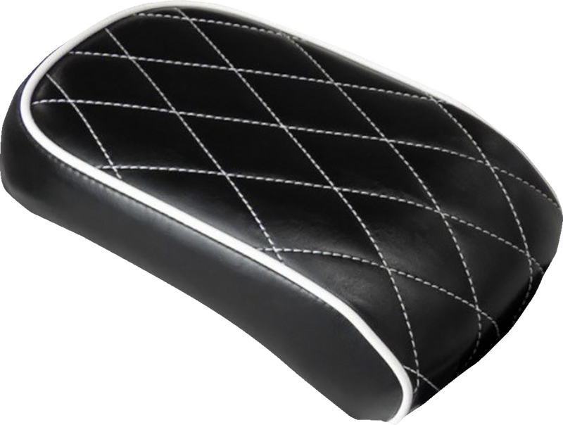 LE PERA Bare Bones Pillion Pad With White Stitching & White Piping. Fits Softail 2008-2017 With 150 OEM Rear Tyre - LXE-007PDMWTP - PartsOutlet.com.au