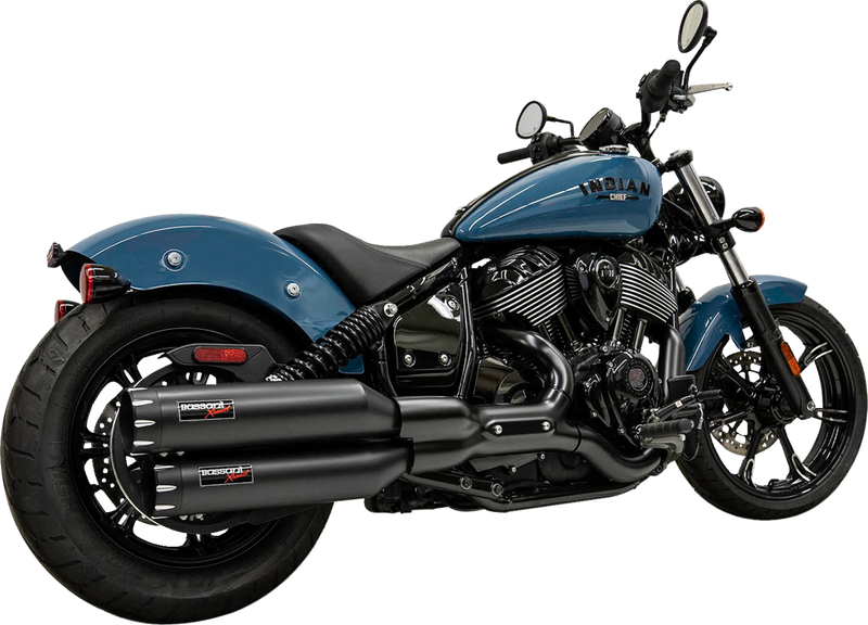 BASSANI XHAUST 4" Slip-On Mufflers - '22+ Indian Chief - Black - 8CH17B