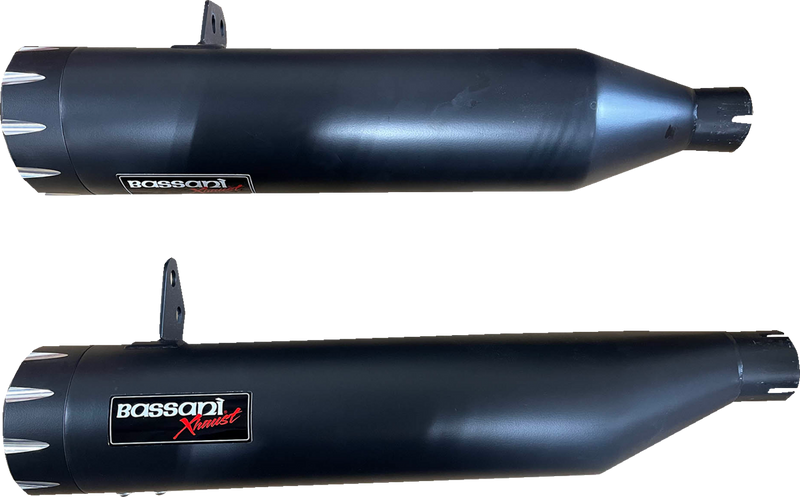 BASSANI XHAUST 4" Slip-On Mufflers - '22+ Indian Chief - Black - 8CH17B