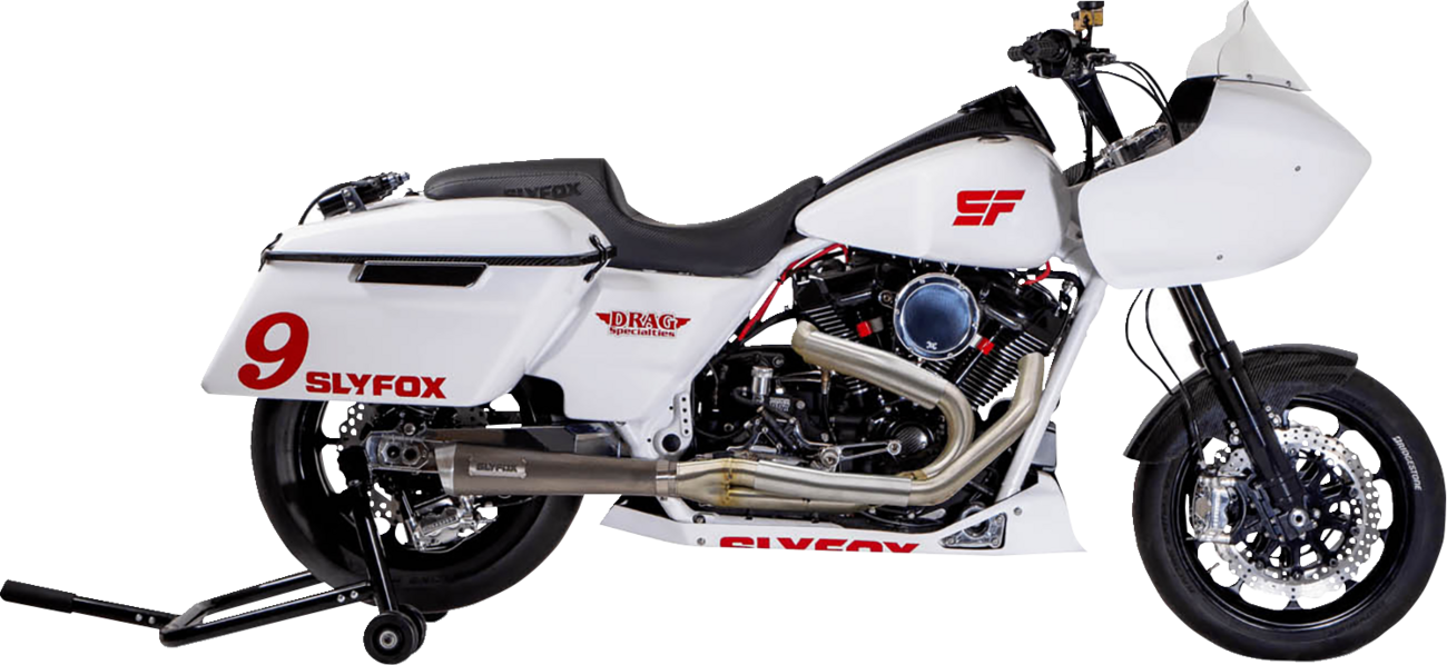 SLYFOX 2-into-1 Full Exhaust System - Stainless Steel SF1F3T