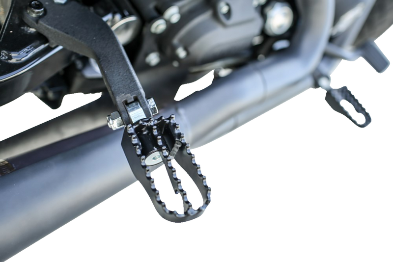 BURLY BRAND MX Mini Footpegs - Driver/Passenger - Black - Harley-Davidson 1997-2019 - B13-1010B - PartsOutlet.com.au