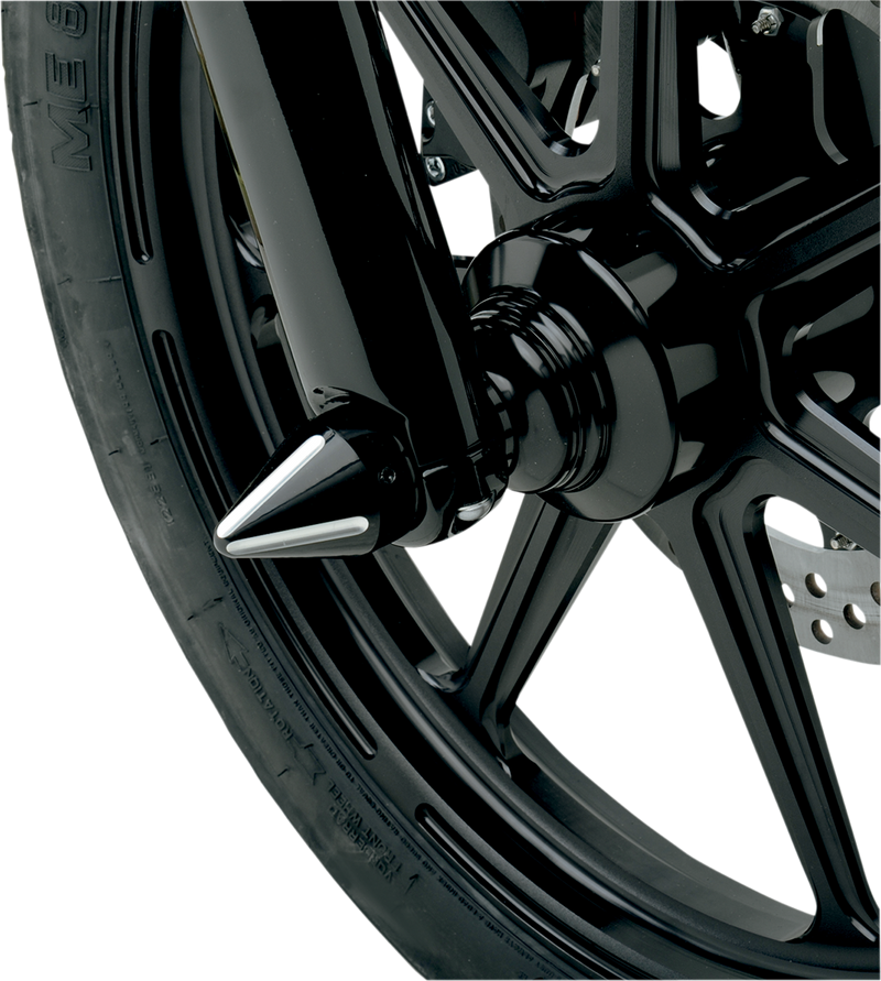 LA CHOPPERS AXLE CAPS-SPIKE CONTRAST CUT BLACK FOR HD - LA-7813-00B - PartsOutlet.com.au