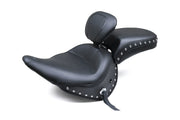 MUSTANG Wide Rear Seat - Studded - Harley-Davidson 2005-2017 - Deluxe 76235 - PartsOutlet.com.au