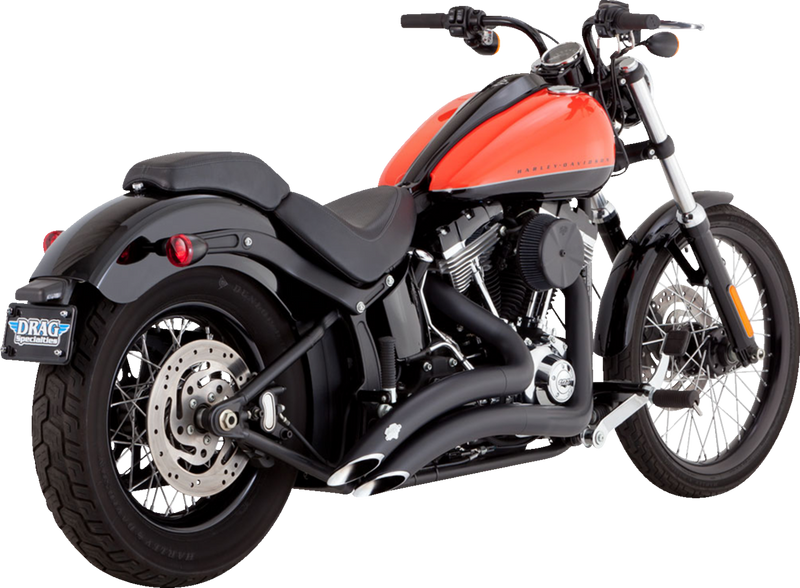 VANCE & HINES 2-into-2 Big Radius Exhaust System - Matte Black - Harley-Davidson 1986-2009 - 46079 - PartsOutlet.com.au