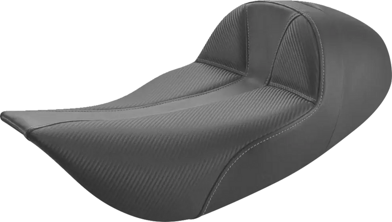 SADDLEMEN Dominator Solo Seat -Stitched - Black w/ Gray Stitching - FLHR/FLHX '97-'07 897-06-0042 - PartsOutlet.com.au