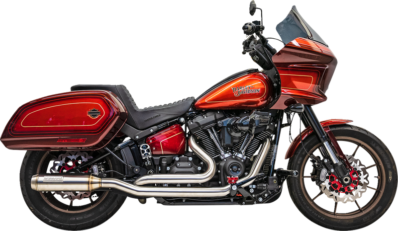 BASSANI XHAUST True Dual Performance Exhaust with 4" Muffler - Stainless Steel - '18-'23 Softail - 1S97SS