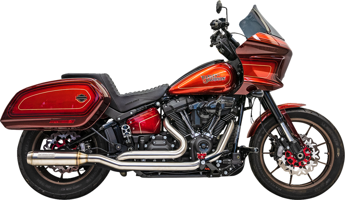 BASSANI XHAUST True Dual Performance Exhaust with 4" Muffler - Stainless Steel - '18+ Softail - 1S97SS