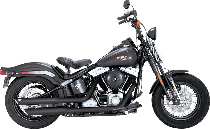 VANCE & HINES 3" Twin Slash Slip-On Mufflers - Black - Softail '07-'09 - 46842