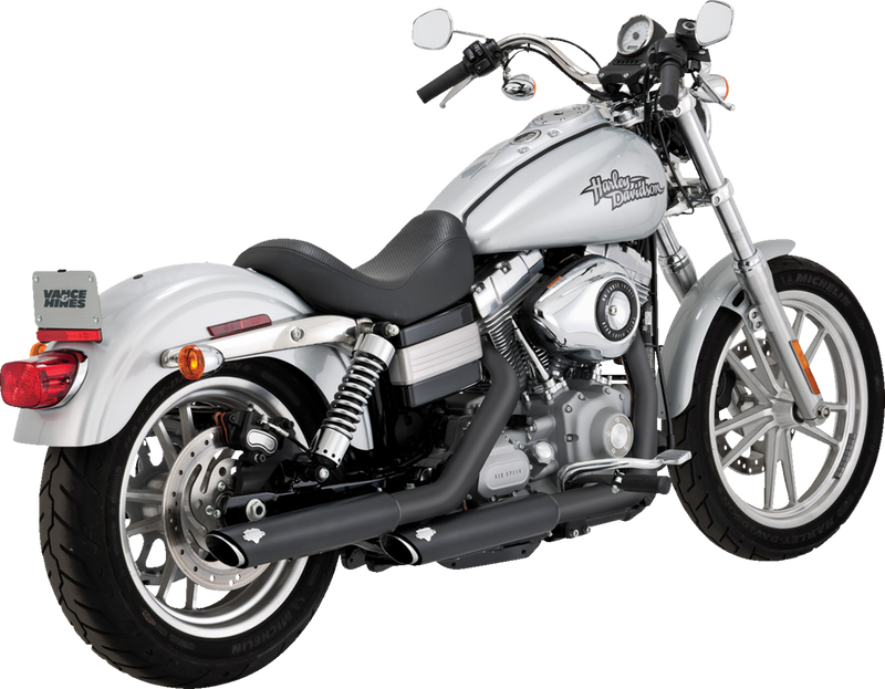 VANCE & HINES 3" Twin Slash Slip-On Muffler - Black - FXD '91-'09 - 46838