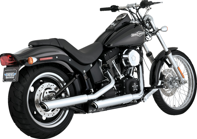 VANCE & HINES 3" Twin Slash Slip-On Muffler - Chrome - Harley-Davidson Wide tyre '07-17 - 16834